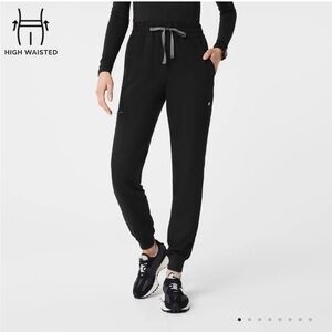 Figs High Waisted Zamora Jogger Black Sz L